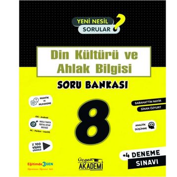 8. Sınıf Din Kültürü Ve Ahlak Bil Soru Bankası-Üçgen Akademi Yayınları