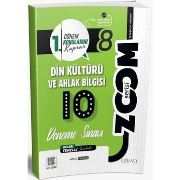 8. Sınıf Din Kültürü ve Ahlak Bilgisi 1. Dönem 10 lu Zoom Serisi Deneme Sınavı - Günay Yayınları