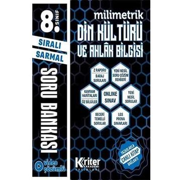 8. Sınıf Din Kültürü ve Ahlak Bilgisi Milimetrik Soru Bankası-Kriter Akademi Yayınları