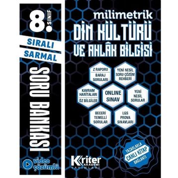 8. Sınıf Din Kültürü ve Ahlak Bilgisi Milimetrik Soru Bankası-Kriter Akademi Yayınları