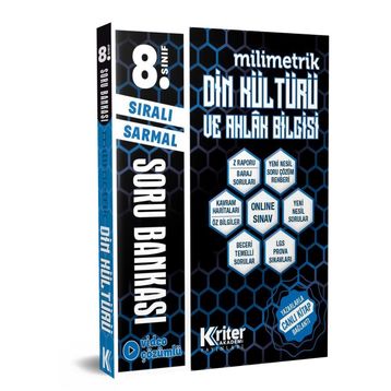 8. Sınıf Din Kültürü ve Ahlak Bilgisi Milimetrik Soru Bankası-Kriter Akademi Yayınları
