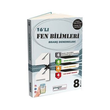 8.sınıf Fen Bilimleri Pisagor 16'lı Branş Denemeleri - Zeka Küpü Yayınları