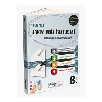 8.sınıf Fen Bilimleri Pisagor 16'lı Branş Denemeleri - Zeka Küpü Yayınları