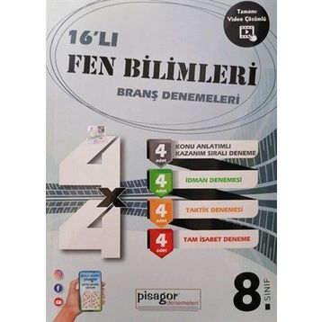 8.sınıf Fen Bilimleri Pisagor 16'lı Branş Denemeleri - Zeka Küpü Yayınları