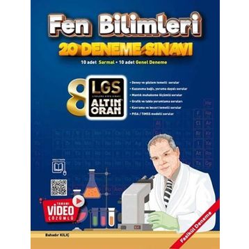 8. Sınıf Fen Bilimleri Tamamı Video Çözümlü 20 Deneme-Altın Oran Yayınları