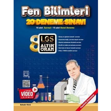 8. Sınıf Fen Bilimleri Tamamı Video Çözümlü 20 Deneme-Altın Oran Yayınları