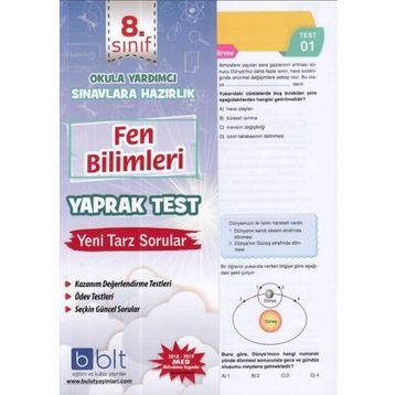 8. Sınıf Fen Bilimleri Yaprak Test-Bulut Eğitim