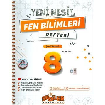 8. Sınıf Fen Bilimleri Yeni Nesil Defteri Spoiler Yayınları