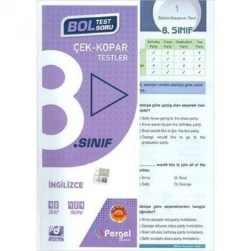 8. Sınıf İngilizce Kutu Test Kollektif Pergel Yayınları