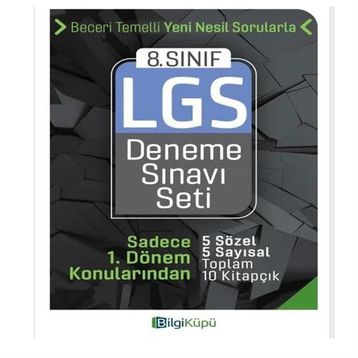 8. Sınıf LGS 1. Dönem Deneme Sınavı Seti Bilgi Küpü Yayınları