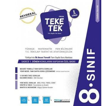 8. Sınıf LGS 1. Dönem Teke Tek-Pruva Akademi