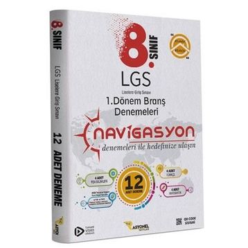 8. Sınıf LGS 1. Dönem Türkçe Matematik Fen Bilimleri Video Çözümlü Branş Denemeleri-Rasyonel Yayınları