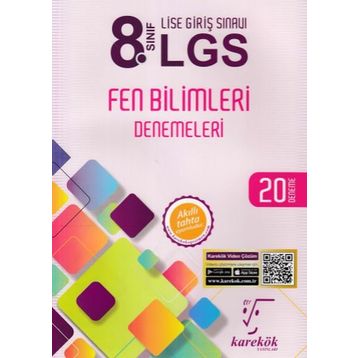 8. Sınıf LGS Fen Bilimleri 20 Deneme Karekök Yayınları