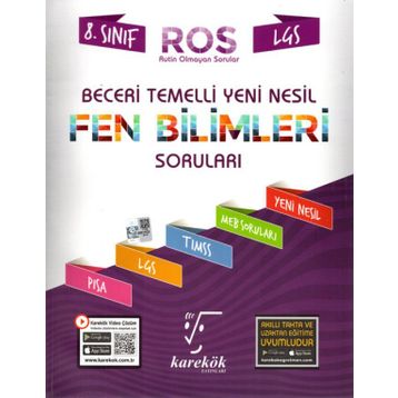 8. Sınıf LGS Fen Bilimleri ROS Beceri Temelli Yeni Nesil Soru Bankası-​Karekök Yayınları