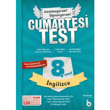 8. Sınıf LGS İngilizce Cumartesi Test Basamak Yayınları