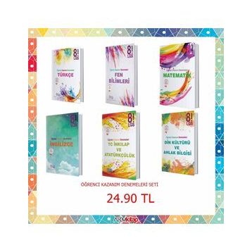 8. Sınıf LGS Öğretici Kazanım Denemeleri 6 lı Set Süreç Yayın Dağıtım