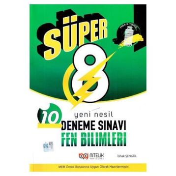 8. Sınıf LGS Süper Fen Bilimleri Yeni Nesil 10 Deneme Sınavı-Nitelik Yayınları