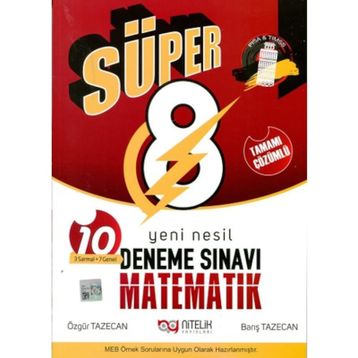 8. Sınıf Lgs Süper Matematik 10 Deneme-Nitelik Yayınları