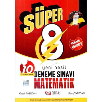 8. Sınıf Lgs Süper Matematik 10 Deneme-Nitelik Yayınları