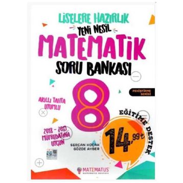 8. Sınıf Matematik Yeni Nesil Soru Bankası-Matematus Yayınları