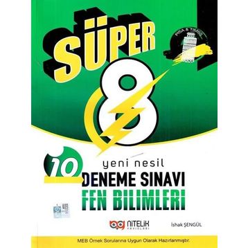 8. Sınıf Süper Fen Bilimleri Yeni Nesil Deneme Sınavı Nitelik Yayınları