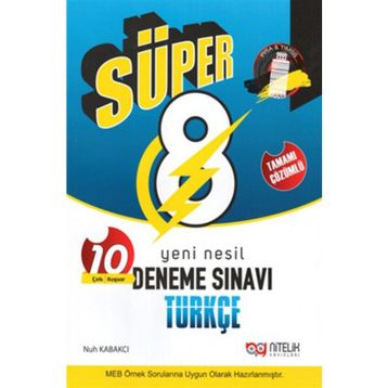 8. Sınıf Süper Türkçe Yeni Nesil Deneme Sınavı - Nitelik Yayınları