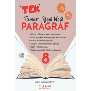 8.Sınıf Tek Pargraf Tamamı Yeni Nesil Soru Kitabı-Palme Yayınları