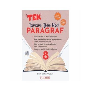 8.Sınıf Tek Pargraf Tamamı Yeni Nesil Soru Kitabı-Palme Yayınları