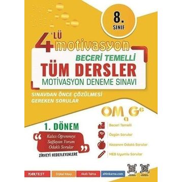 8. Sınıf Tüm Dersler 1. Dönem Motivasyon 4'lü Kamp Denemesi - Omage Yayınları