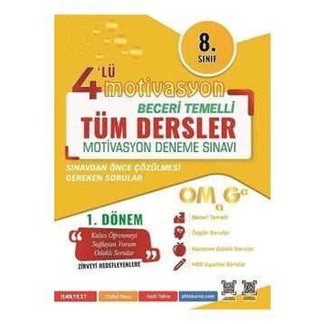 8. Sınıf Tüm Dersler 1. Dönem Motivasyon 4'lü Kamp Denemesi - Omage Yayınları