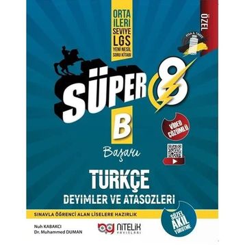8.Sınıf Yeni Nesil Süper Türkçe Deyimler ve Atasözleri Soru Bankası Nitelik Yayınları