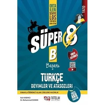 8.Sınıf Yeni Nesil Süper Türkçe Deyimler ve Atasözleri Soru Bankası Nitelik Yayınları