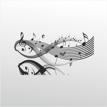 80 cm Müzik Notaları Folyo Sticker