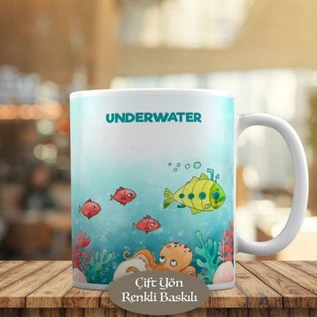 864 Underwether Okyanusta Renkli Balıklar Kupa Bardak