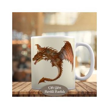 88179 Uçan Kanatlı Ejderha -Dragon Baskılı Kupa Bardak