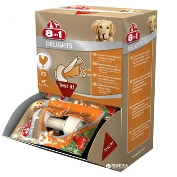 8in1 XS 1 Adet Delights Tavuklu Köpek Ödül Kemiği