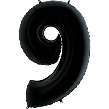 9 Rakam Siyah 100 cm Folyo Balon