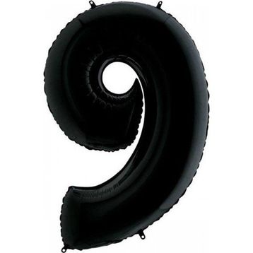 9 Rakam Siyah 100 cm Folyo Balon