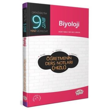 9. Sınıf Biyoloji Öğretmenin Ders Notları Editör Yayınları