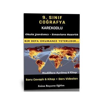 9. Sınıf Enine Boyuna Coğrafya Soru Cevap Seti 6 Modüler Kitap