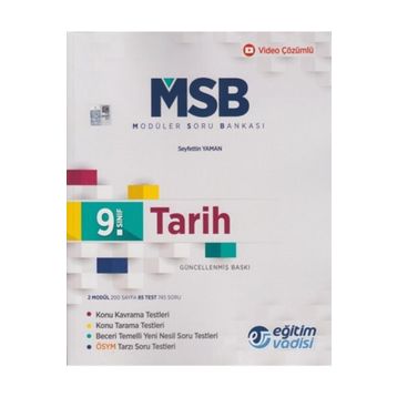 9. Sınıf Tarih Güncel Msb Modüler Soru Bankası Eğitim Vadisi Yayınları