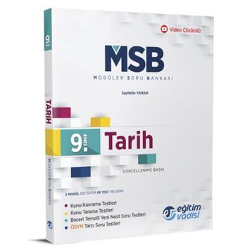 9. Sınıf Tarih Güncel Msb Modüler Soru Bankası Eğitim Vadisi Yayınları