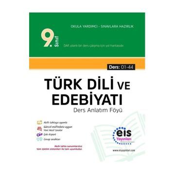 9. Sınıf Türk Dili ve Edebiyatı Daf Ders Anlatım Föyleri 1- 44 Eis Yayınları