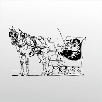 90 cm At Arabası Folyo Sticker
