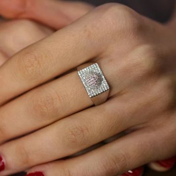 925 Ayar Gümüş Beyaz Zirkon Taşlı Şapka Tasarım Yüzük
