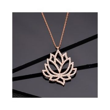 925 Ayar Gümüş Lotus Çiçeği Kolye