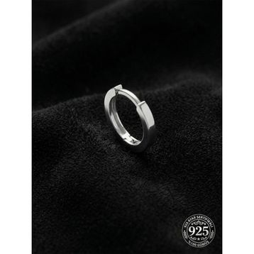 925 Ayar Gümüş Rodyum Kaplama Yuvarlak Erkek Halka Küpe