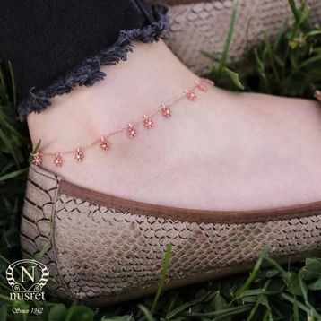 925 Ayar Rose Gümüş Kar Tanesi Halhal