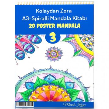 A-3 Spiralli Kolaydan Zora Mandala Kitabı