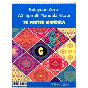 A-3 Spiralli Kolaydan Zora Mandala Kitabı